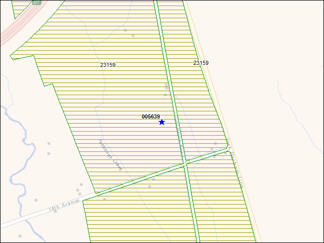 A map of the area immediately surrounding building number 005639