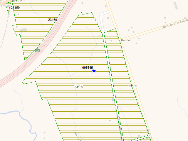 A map of the area immediately surrounding building number 005645
