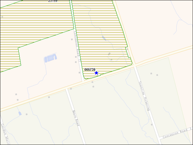 A map of the area immediately surrounding building number 005739