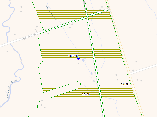 A map of the area immediately surrounding building number 005790