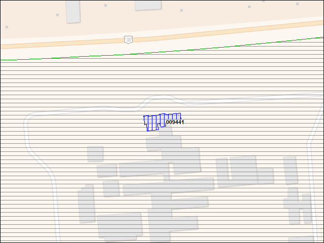 Une carte de la zone qui entoure immédiatement le bâtiment numéro 009441