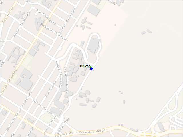 A map of the area immediately surrounding building number 010287