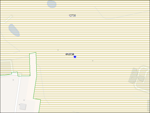 Une carte de la zone qui entoure immédiatement le bâtiment numéro 012738