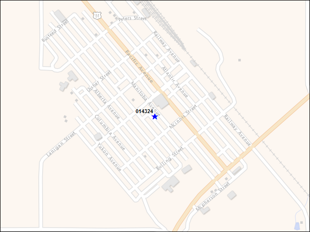 A map of the area immediately surrounding building number 014324