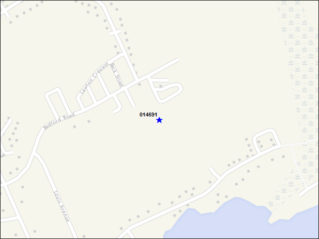 Une carte de la zone qui entoure immédiatement le bâtiment numéro 014691
