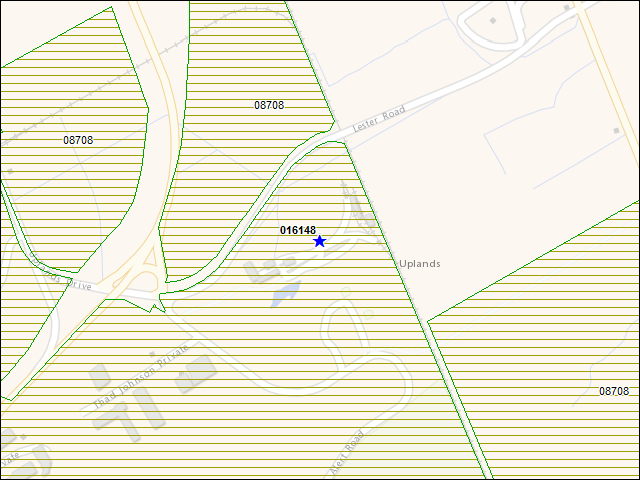 A map of the area immediately surrounding building number 016148