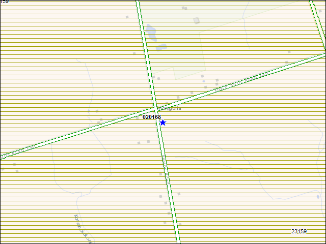 A map of the area immediately surrounding building number 020168
