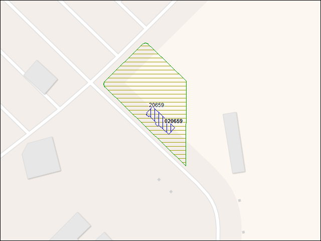 A map of the area immediately surrounding building number 020659