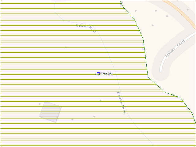 A map of the area immediately surrounding building number 021105
