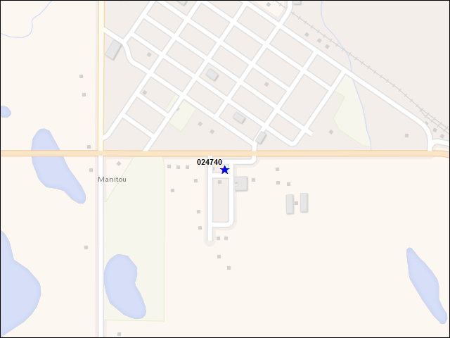 A map of the area immediately surrounding building number 024740
