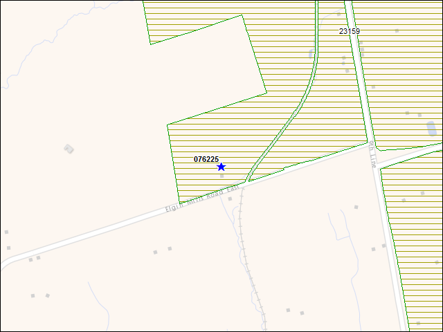A map of the area immediately surrounding building number 076225