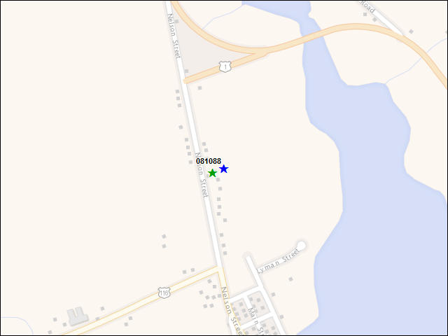 A map of the area immediately surrounding building number 081088