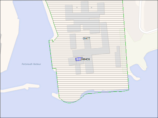 A map of the area immediately surrounding building number 100435