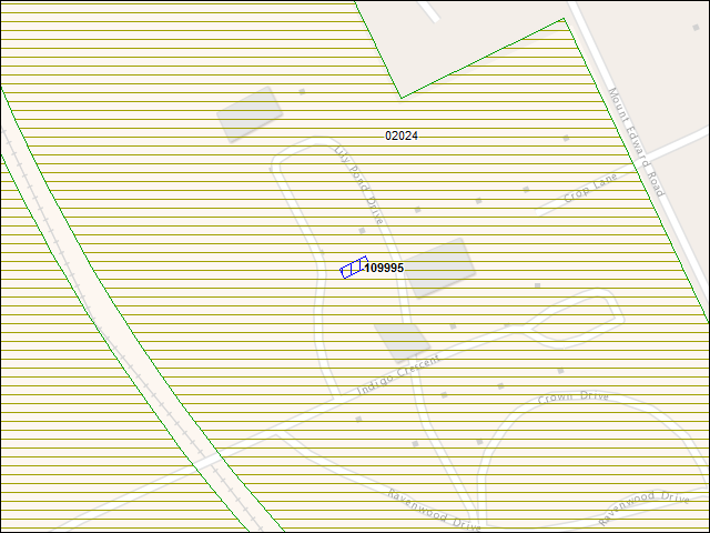A map of the area immediately surrounding building number 109995