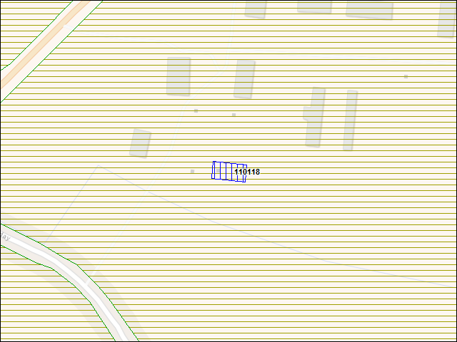 Une carte de la zone qui entoure immédiatement le bâtiment numéro 110118