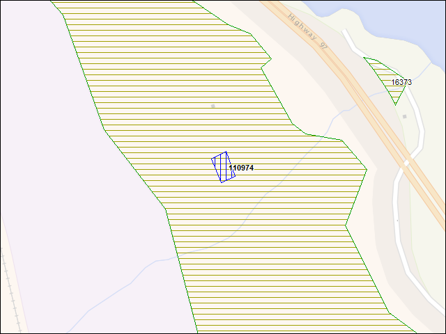 A map of the area immediately surrounding building number 110974