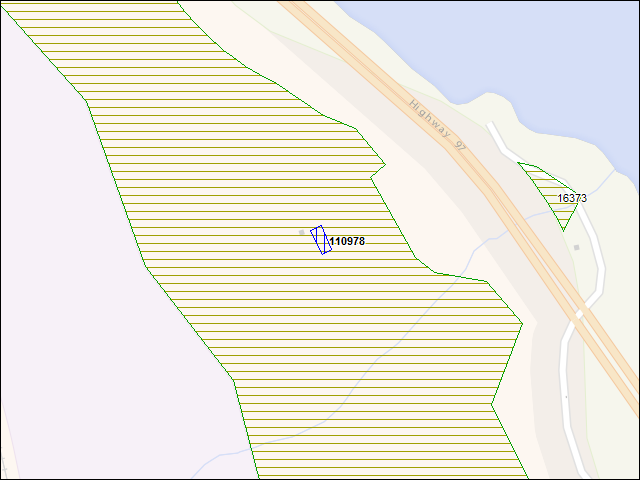 A map of the area immediately surrounding building number 110978