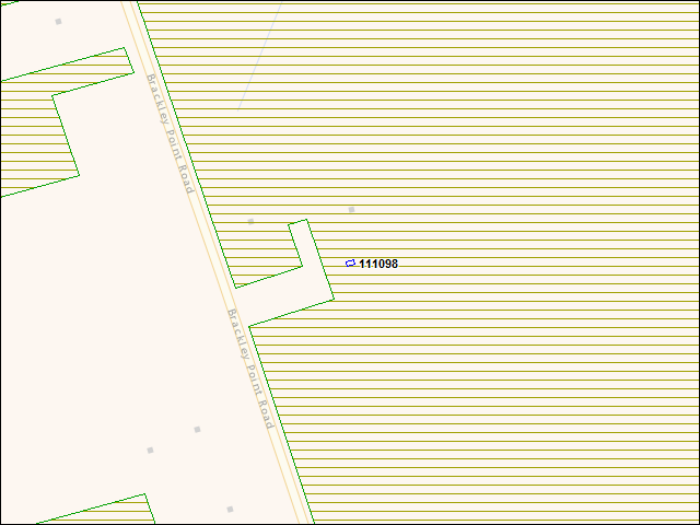 Une carte de la zone qui entoure immédiatement le bâtiment numéro 111098
