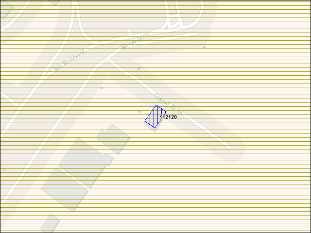 Une carte de la zone qui entoure immédiatement le bâtiment numéro 112120