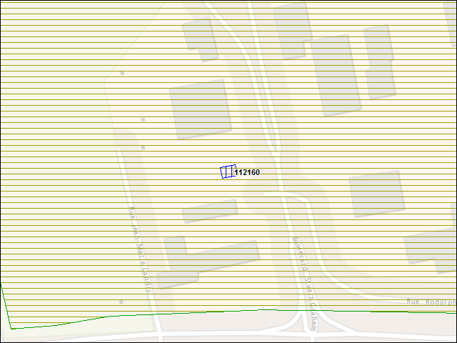 A map of the area immediately surrounding building number 112160
