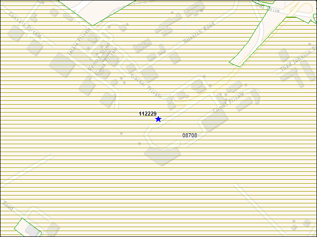 Une carte de la zone qui entoure immédiatement le bâtiment numéro 112229