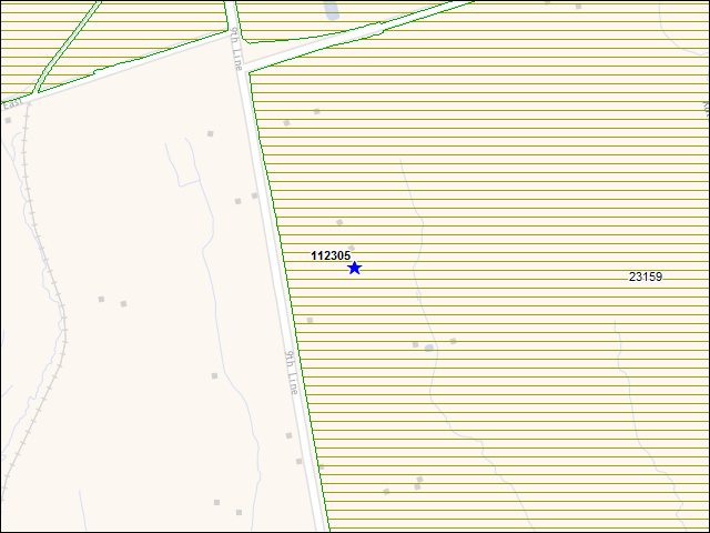 A map of the area immediately surrounding building number 112305