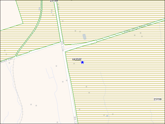A map of the area immediately surrounding building number 112327