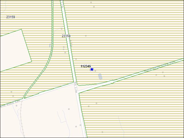 A map of the area immediately surrounding building number 112345