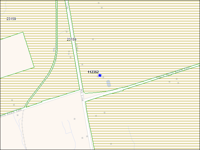 Une carte de la zone qui entoure immédiatement le bâtiment numéro 112352
