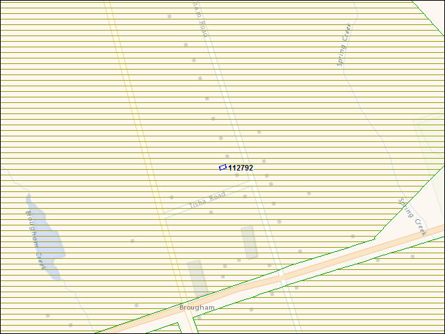 Une carte de la zone qui entoure immédiatement le bâtiment numéro 112792