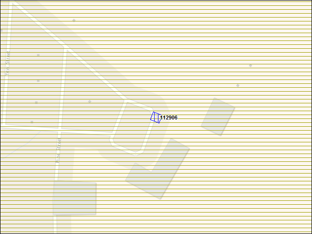 Une carte de la zone qui entoure immédiatement le bâtiment numéro 112906
