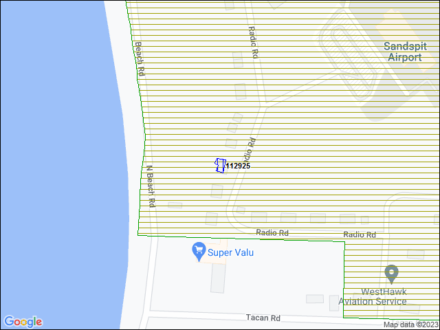 A map of the area immediately surrounding building number 112925