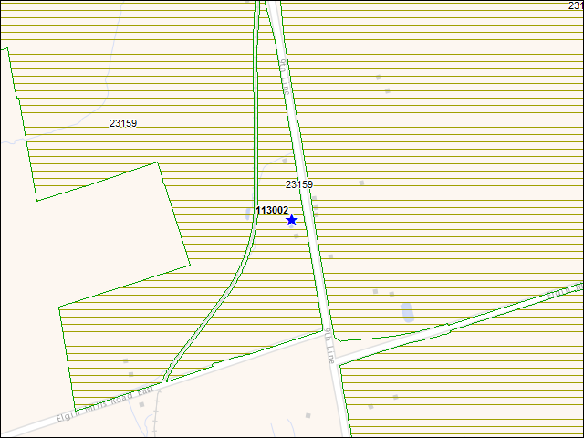 A map of the area immediately surrounding building number 113002