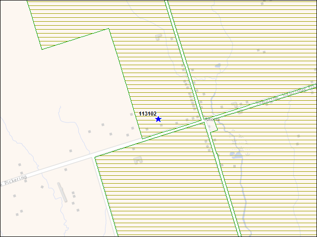 A map of the area immediately surrounding building number 113102
