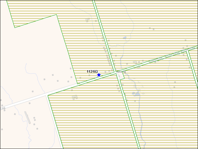 A map of the area immediately surrounding building number 113103