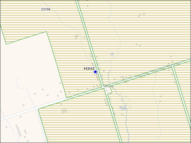 A map of the area immediately surrounding building number 113113