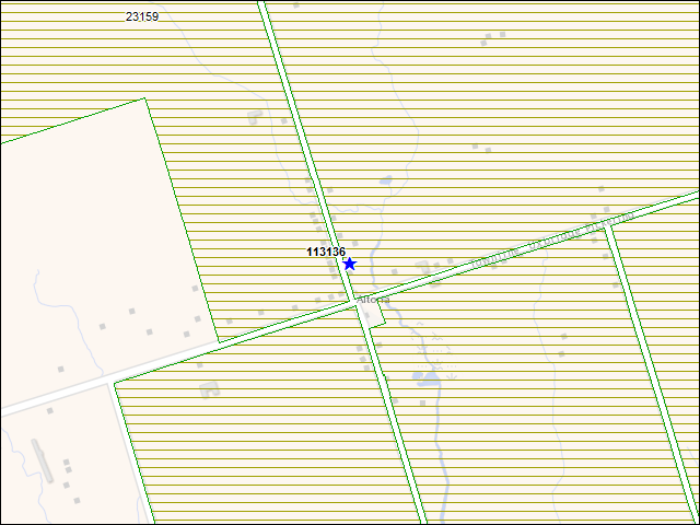 A map of the area immediately surrounding building number 113136