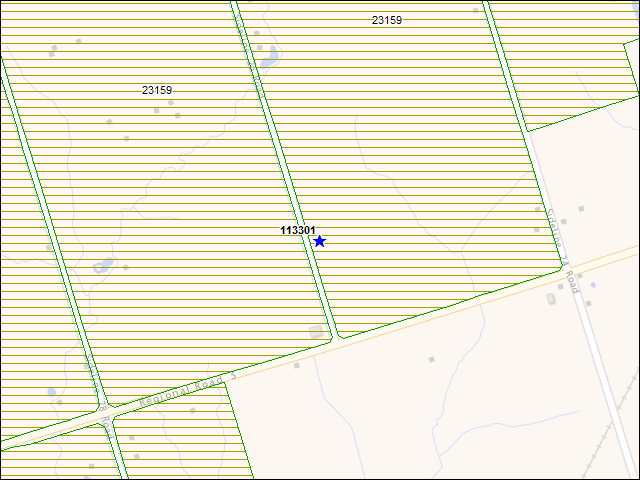 A map of the area immediately surrounding building number 113301