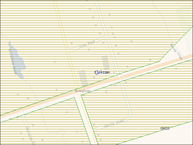 Une carte de la zone qui entoure immédiatement le bâtiment numéro 113391