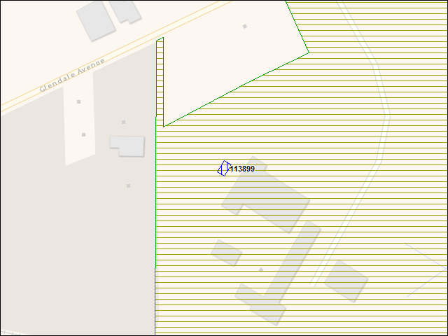 Une carte de la zone qui entoure immédiatement le bâtiment numéro 113899