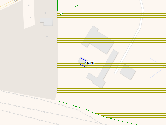 Une carte de la zone qui entoure immédiatement le bâtiment numéro 113900