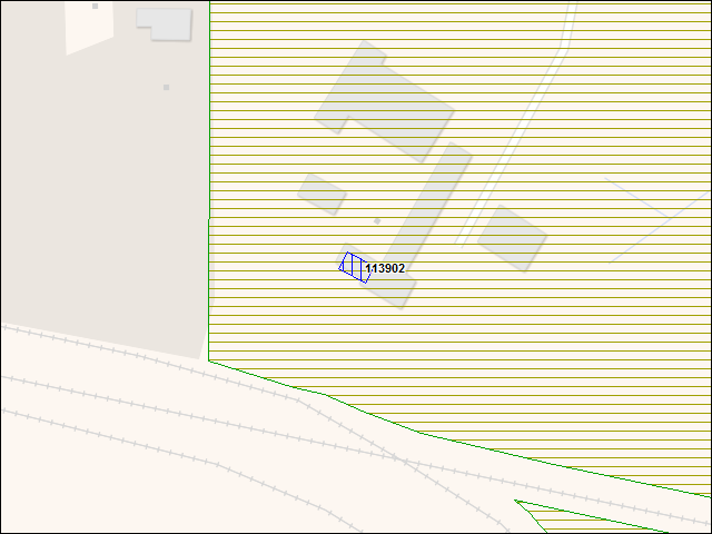 Une carte de la zone qui entoure immédiatement le bâtiment numéro 113902