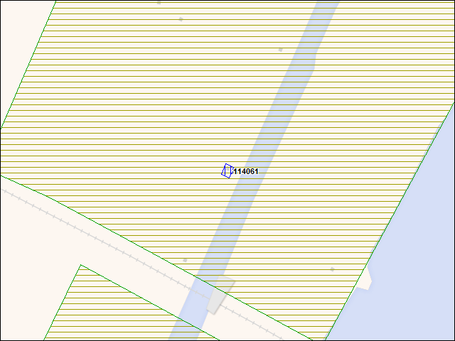 Une carte de la zone qui entoure immédiatement le bâtiment numéro 114061