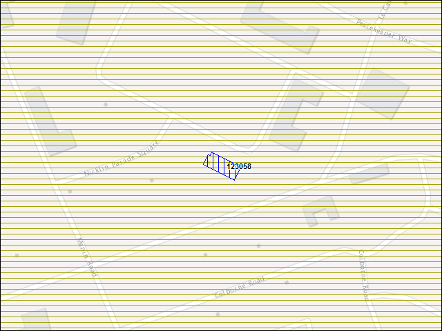 A map of the area immediately surrounding building number 123058