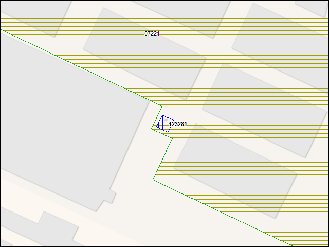 Une carte de la zone qui entoure immédiatement le bâtiment numéro 123281