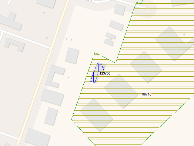 A map of the area immediately surrounding building number 123706