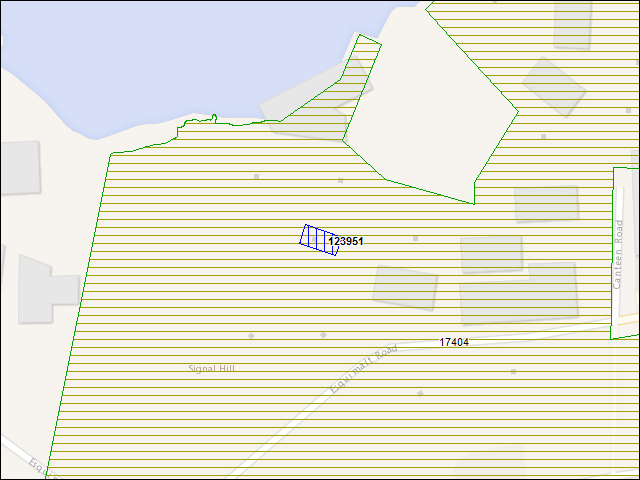 Une carte de la zone qui entoure immédiatement le bâtiment numéro 123951