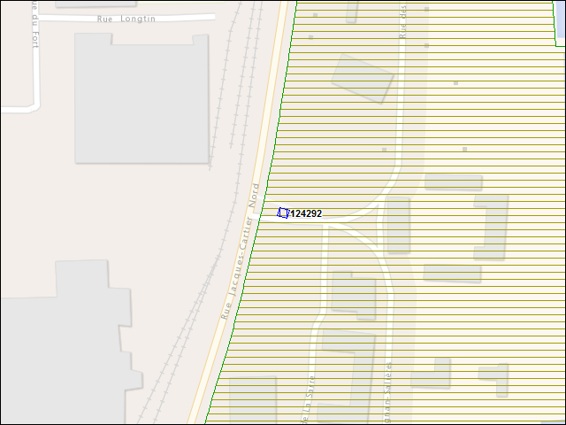 A map of the area immediately surrounding building number 124292