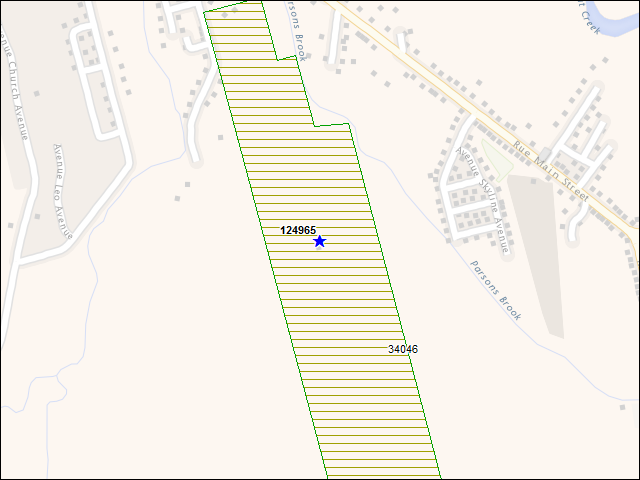 A map of the area immediately surrounding building number 124965