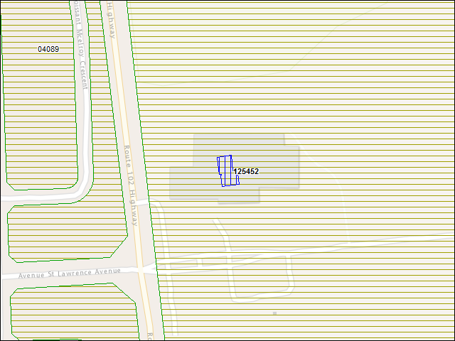 A map of the area immediately surrounding building number 125452